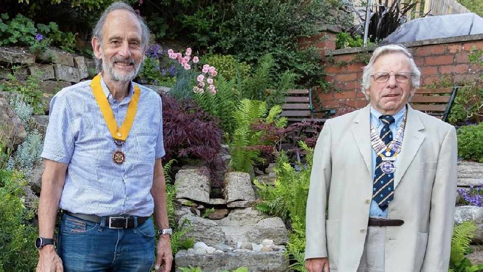 Top team: Robert Knotts (right), the new president of Saddleworth Rotary Club, pictured with vice-president Ian Brett