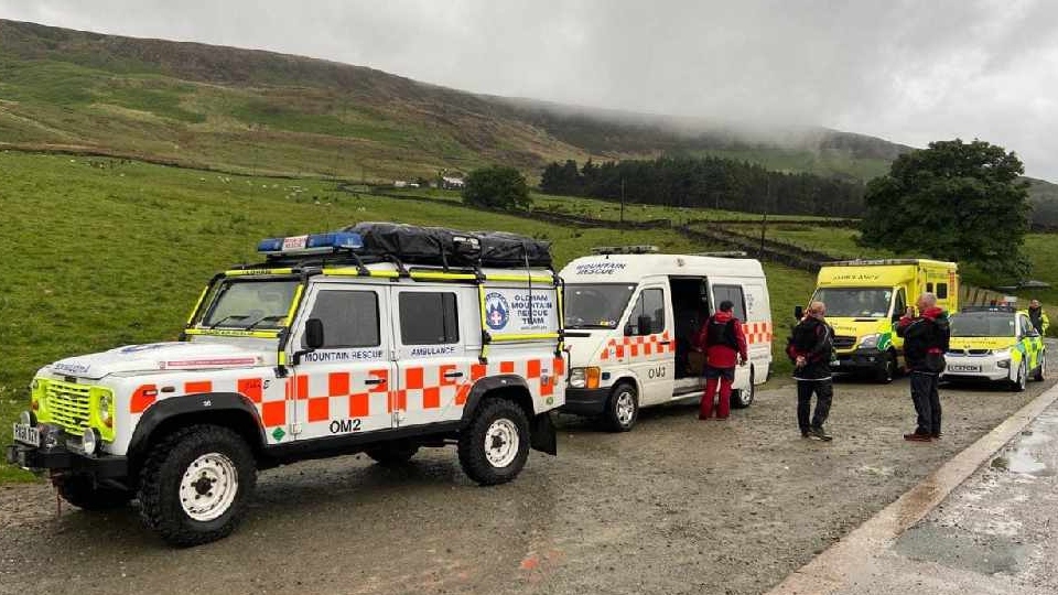 The rescue team were called to a site near Dovestone The rescue team were called to a site near Dovestone