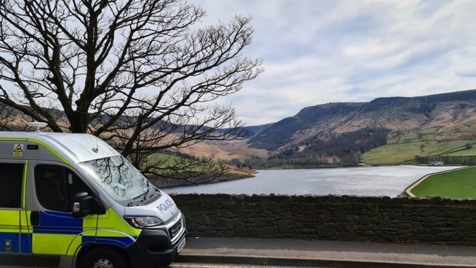 Police have previously been seen watching over Dovestone Police have previously been seen watching over Dovestone