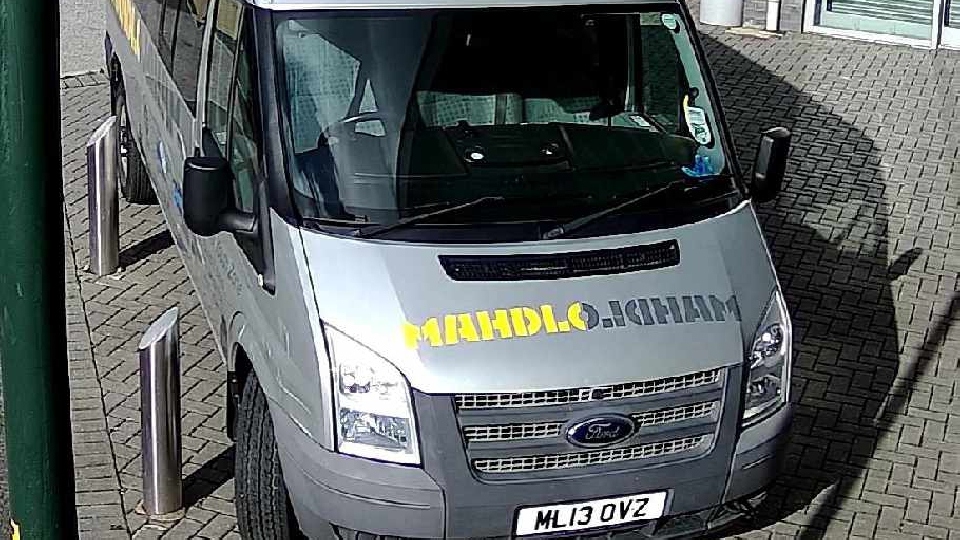 The Mahdlo minibus which has been stolen The Mahdlo minibus which has been stolen