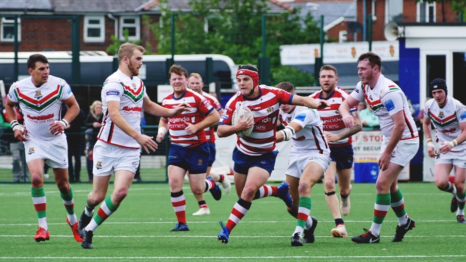 Harry Aaronson pictured in full flight