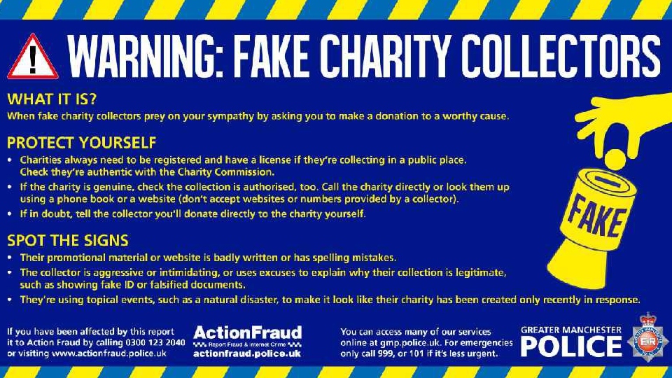 Fake Charity Collectors Poster