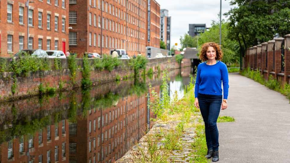 Cllr Stogia pictured at Rochdale Canal