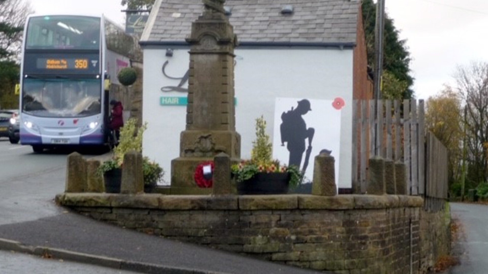 The war memorial at Austerlands The war memorial at Austerlands