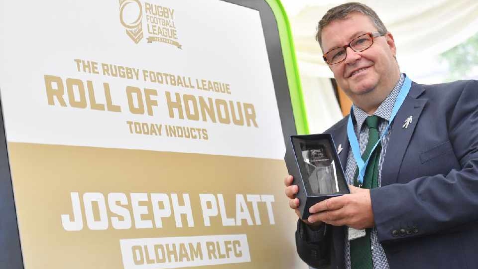 Chris Hamilton is pictured at rugby league's 125th birthday celebration. Image courtesy of Simon Wilkinson, SWPix