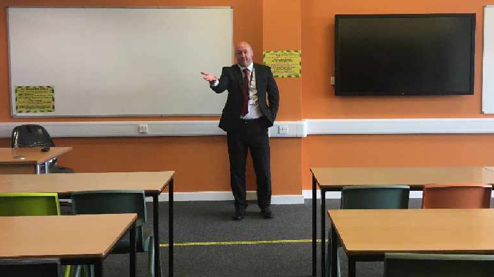 Headteacher Rob Higgins at Blue Coat secondary school in Oldham
