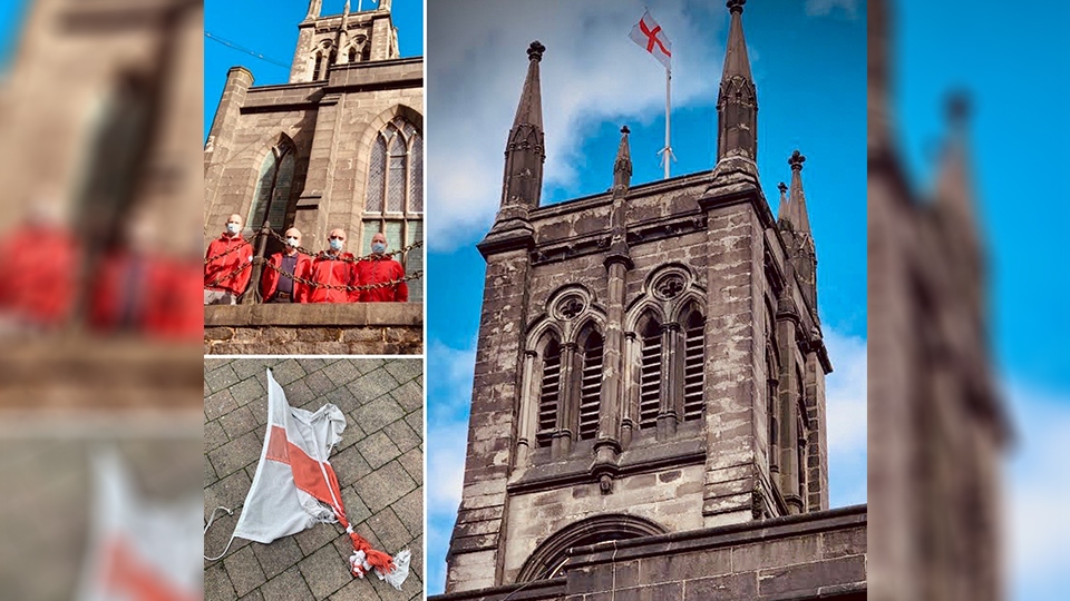 The flag was donated by Dave Allport - a senior member of OMRT The flag was donated by Dave Allport - a senior member of OMRT