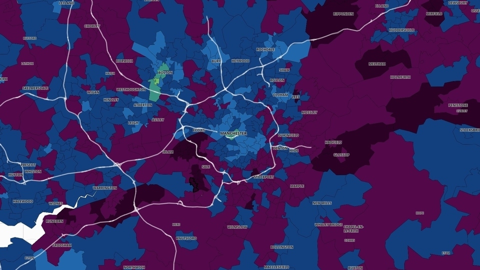 Covid-19 cases in Greater Manchester in the week to October 5