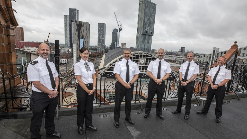 The Operation Protector team are, from left to right, Superintendent Gareth Parkin, Chief Superintendent Colette Rose, Assistant Chief Constable Wasim Chaudhry, Superintendent John Paul Ruffle, Superintendent Graeme Openshaw, and Chief Inspector Gareth Firth