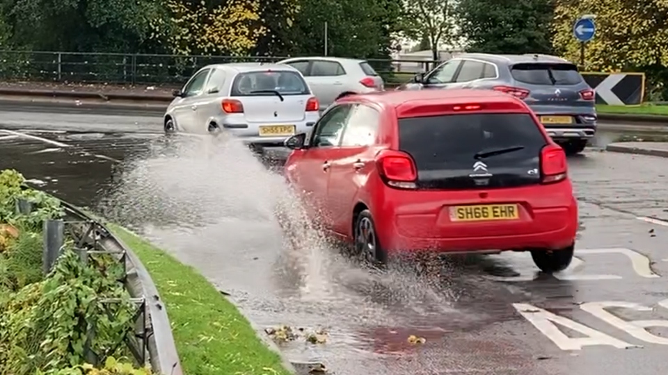 The rain caused some flash flooding The rain caused some flash flooding
