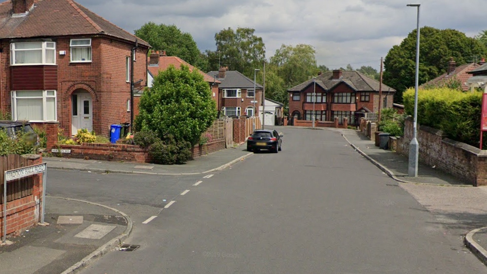The accident happened on Heddon Road in Droylsden The accident happened on Heddon Road in Droylsden