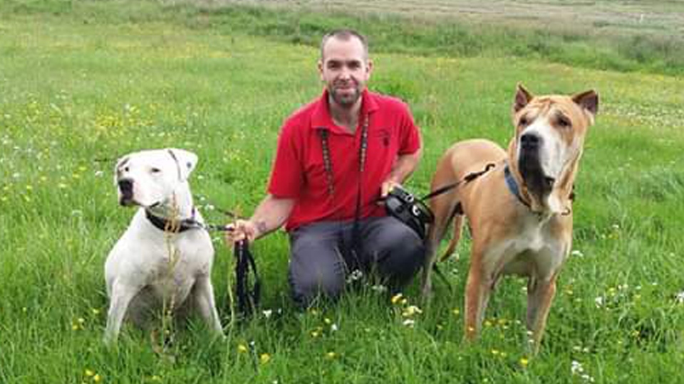 Michael Waugh from Pennine Pen with some furry friends