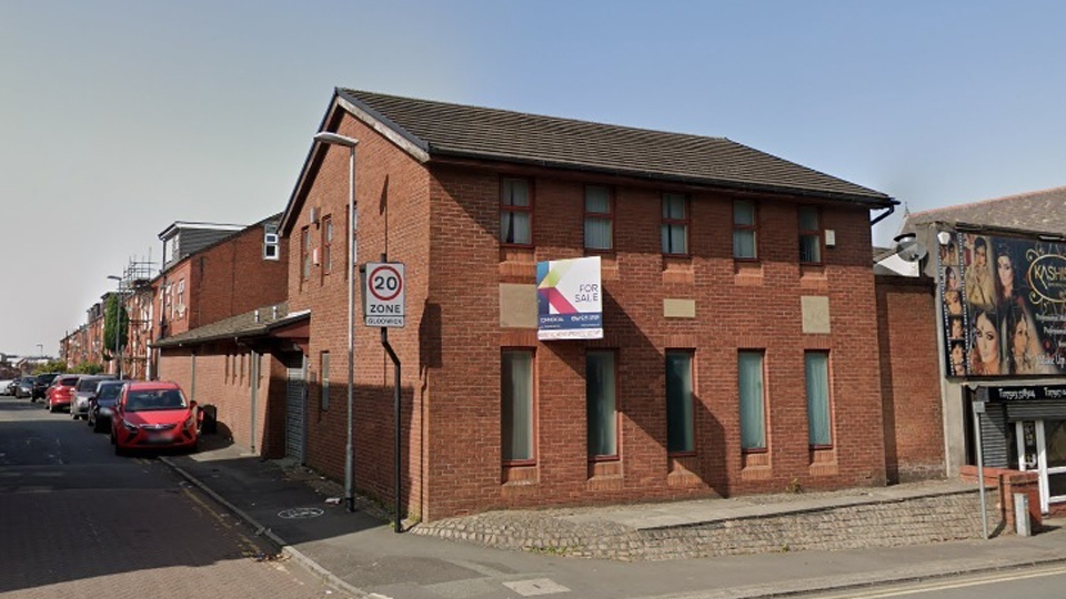 The former scout hall on Glodwick Road