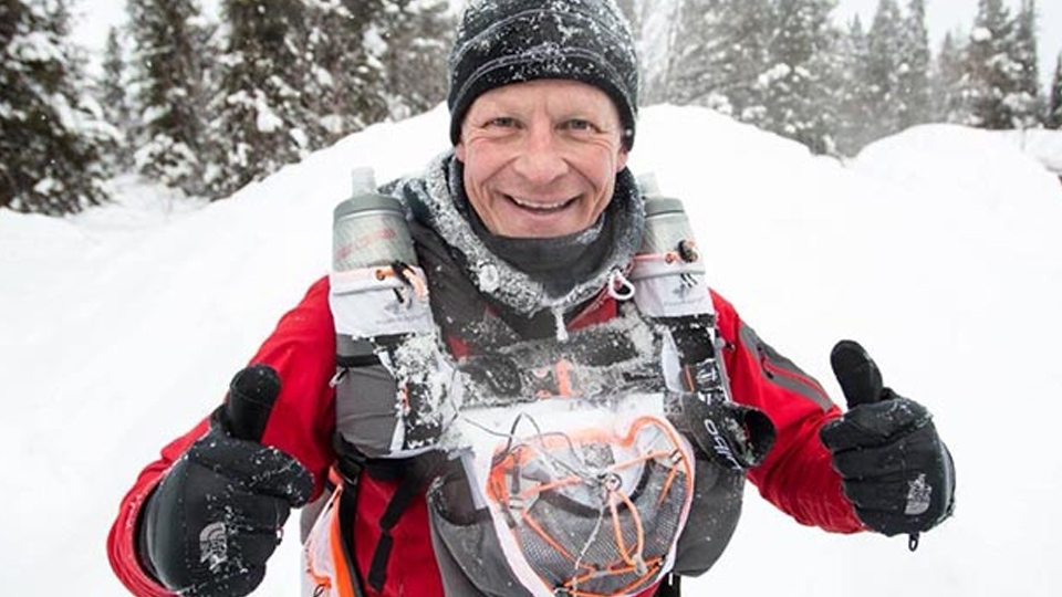 St Joseph's primary school's deputy head Steve Hill MBE during his Arctic Ice Ultra Marathon back in 2018.