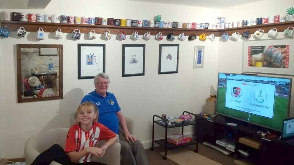 David and his granddaughter Amber - ready for the kick off David and his granddaughter Amber - ready for the kick off