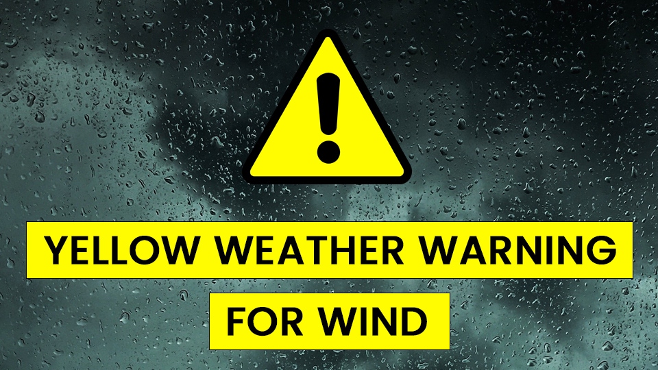 A yellow weather warning is in place for tomorrow A yellow weather warning is in place for tomorrow