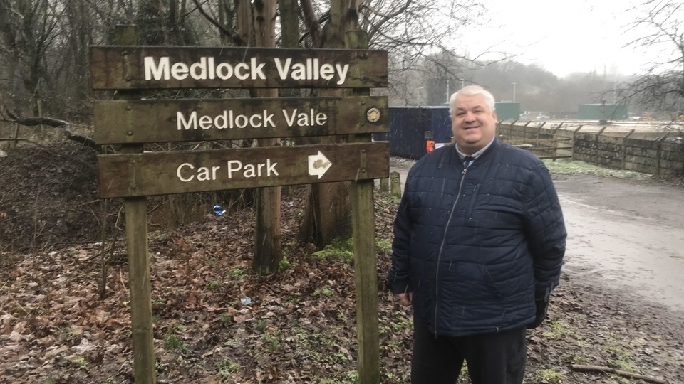 Councillor Pete Davis at the Medlock Valley site Councillor Pete Davis at the Medlock Valley site