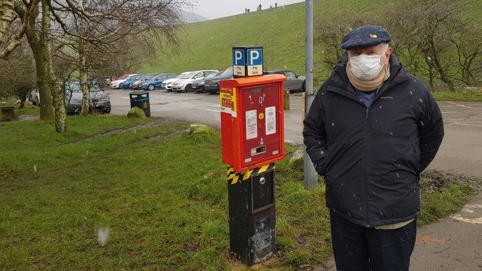 Ken Bennett pictured at a busy Dovestone Reservoir car park yesterday