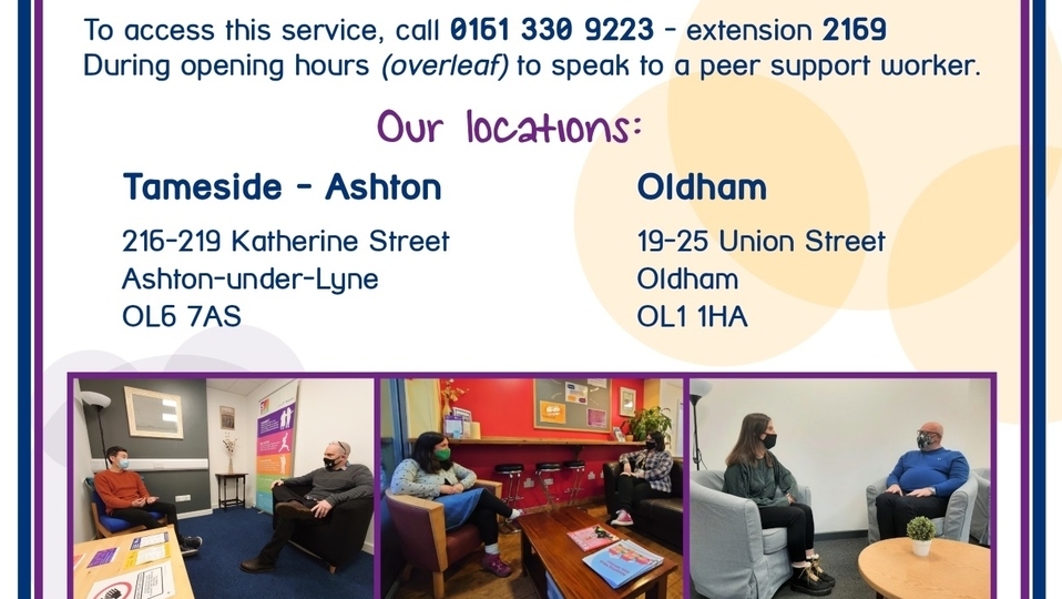 Locally-based staff and volunteers can offer a confidential service at the listening spaces