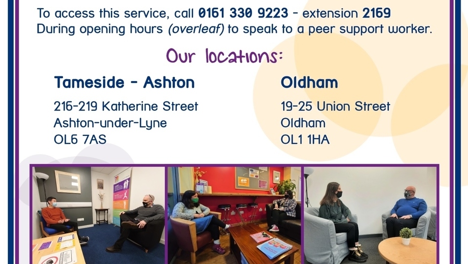 Locally-based staff and volunteers can offer a confidential service at the listening spaces Locally-based staff and volunteers can offer a confidential service at the listening spaces