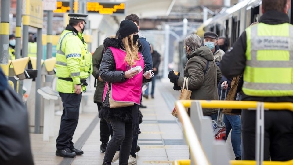 Approximately 300 train and tram passengers at Manchester Victoria were asked what their reason was for travelling during a high-profile operation