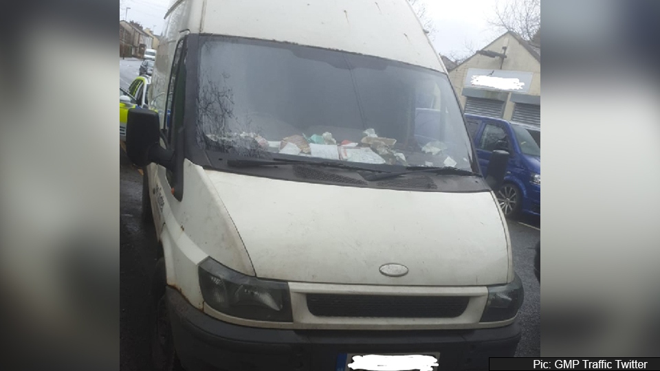 The van was stopped in the Oldham area The van was stopped in the Oldham area