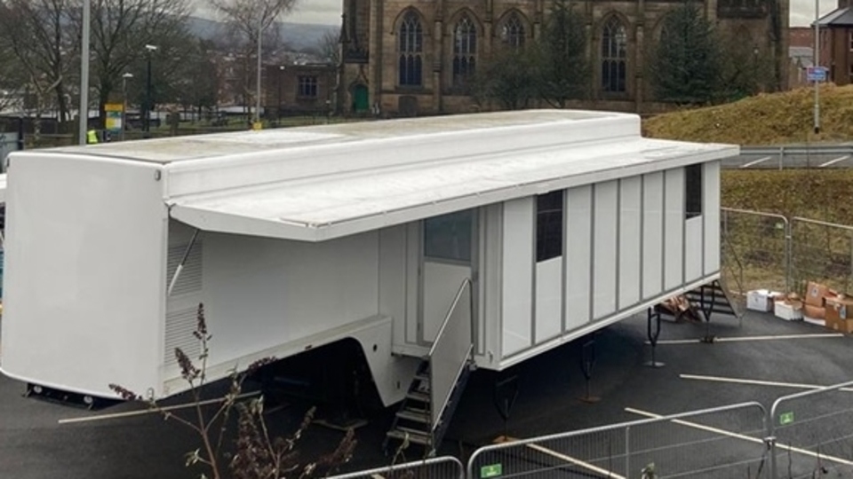 The Coronavirus testing site at the Rock Street car park