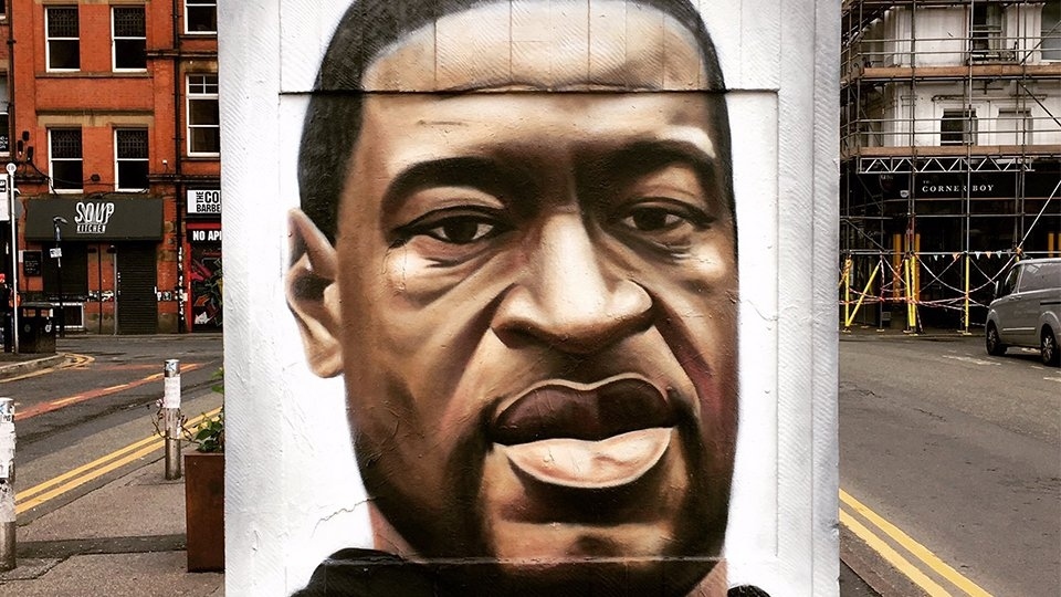 The George Floyd portrait in Stevenson Square The George Floyd portrait in Stevenson Square