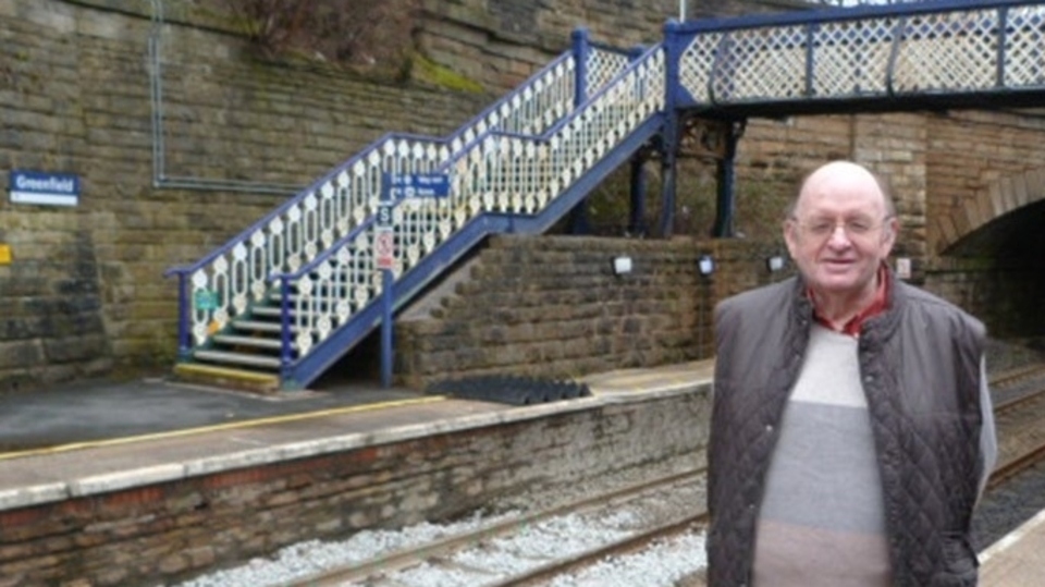 Liberal Democrat councillor Kevin Dawson is pictured at Greenfield station Liberal Democrat councillor Kevin Dawson is pictured at Greenfield station