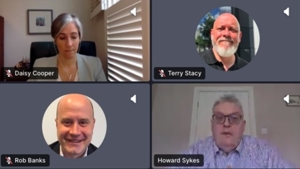 Howard Sykes (bottom right) takes part in the Lib-Dems' online spring conference