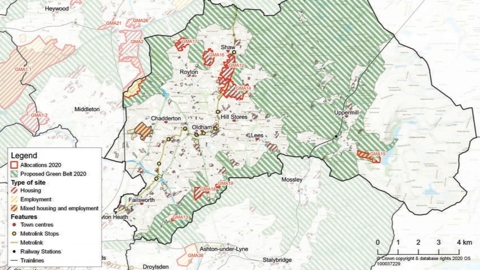 The latest district overview plan for Oldham under the GMSF