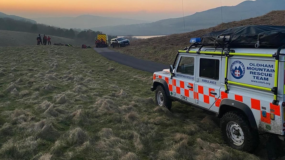 Rescue teams attend the scene in the Chew Valley area Rescue teams attend the scene in the Chew Valley area