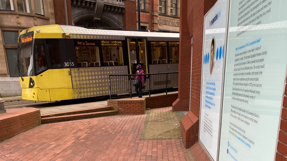 The tram broke down on Balloon Street in the city centre