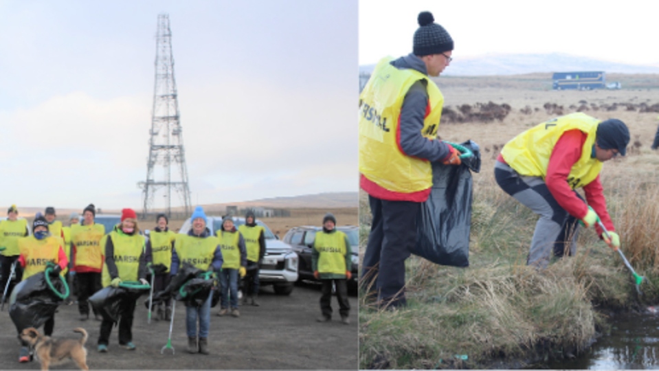 Volunteers collecting over 60 bags of rubbish