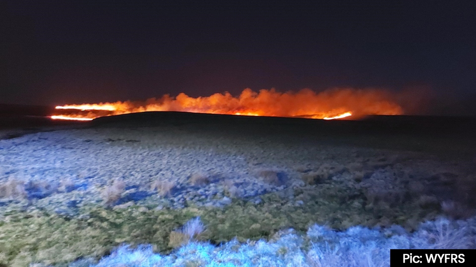 The fire started at land off Mount Road in Marsden