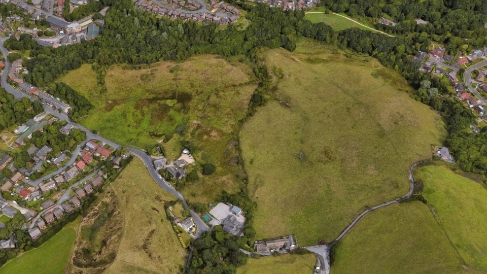 The location for 265 homes and a new link road in Saddleworth The location for 265 homes and a new link road in Saddleworth