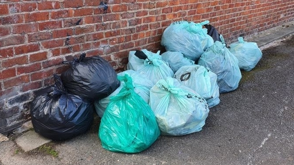 Some of the bags of rubbish collected by the Failsworth Litter Busters volunteers which have now been collected by the council
