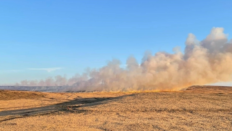 The fire at Marsden Moor yesterday evening