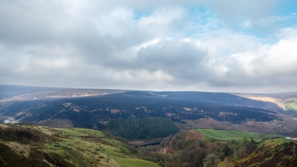 The Marsden Moor fire damage can be clearly seen