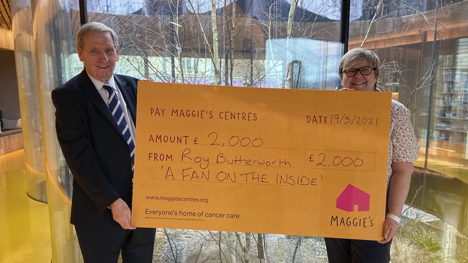 Roy Butterworth with Trish Morgan, Centre Head at Maggie’s Oldham Roy Butterworth with Trish Morgan, Centre Head at Maggie’s Oldham