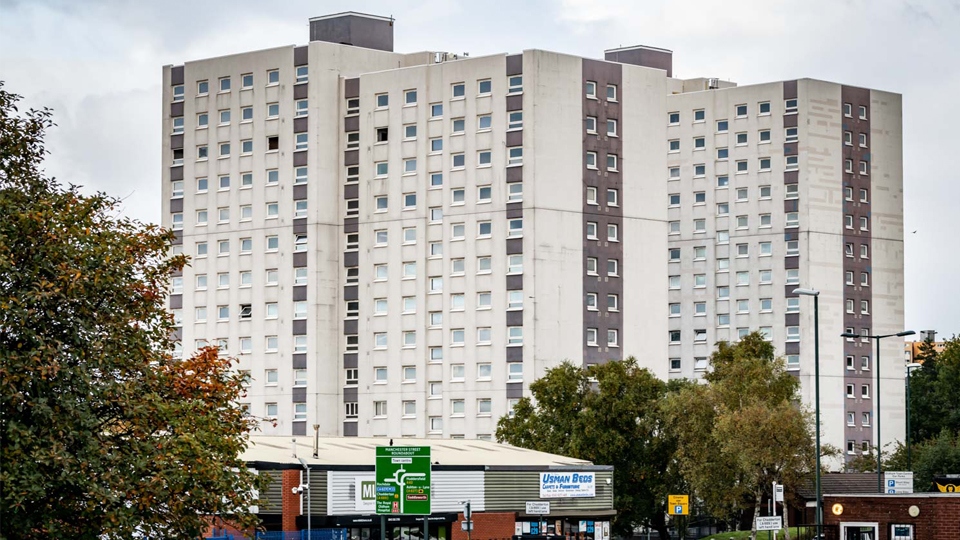 The tower blocks will be demolished later this year The tower blocks will be demolished later this year