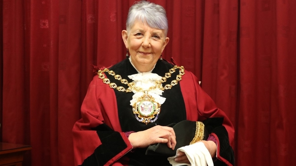 Councillor Jenny Harrison received the chains and robes of office today (Wednesday)