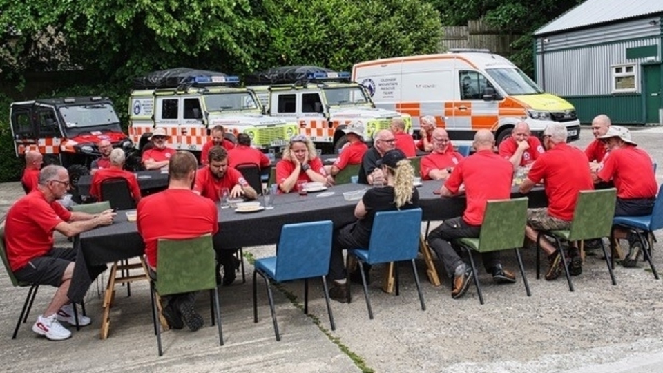 The Oldham Mountain Rescue Team tuck into their tasty curry. Image courtesy of Peter Hyde
