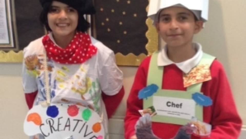 The children were encouraged to make their own costumes by using recycled materials, or to come in clothes they already have rather than buying costumes