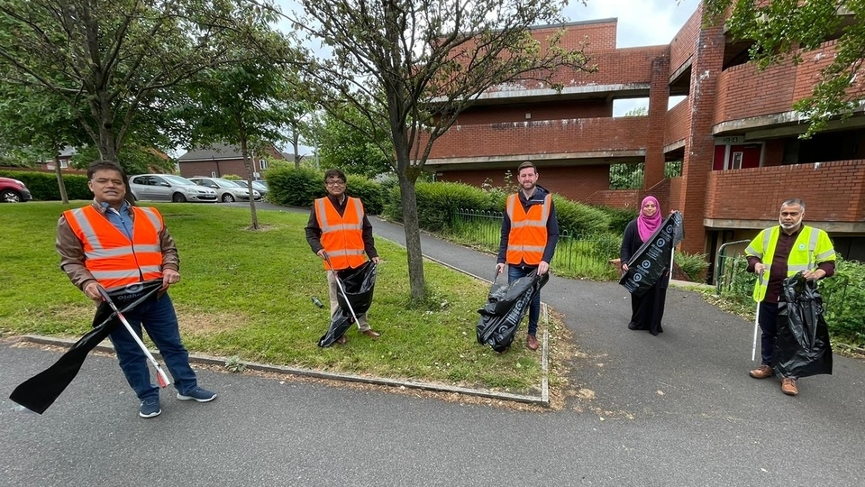A local resident and Jim McMahon join the weekend litter pick alongside (from left): Cllr Abdul Malik, Cllr Abdul Jabbar and Cllr Ruji Surjan A local resident and Jim McMahon join the weekend litter pick alongside (from left): Cllr Abdul Malik, Cllr Abdul Jabbar and Cllr Ruji Surjan