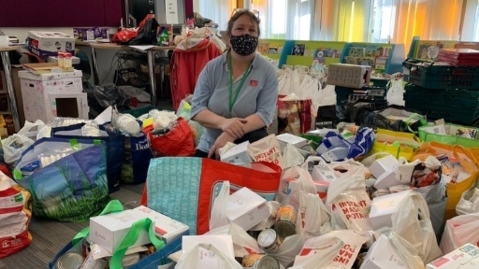 Salvation Army volunteer Jo Oliver with just some of the parcels she will be offering