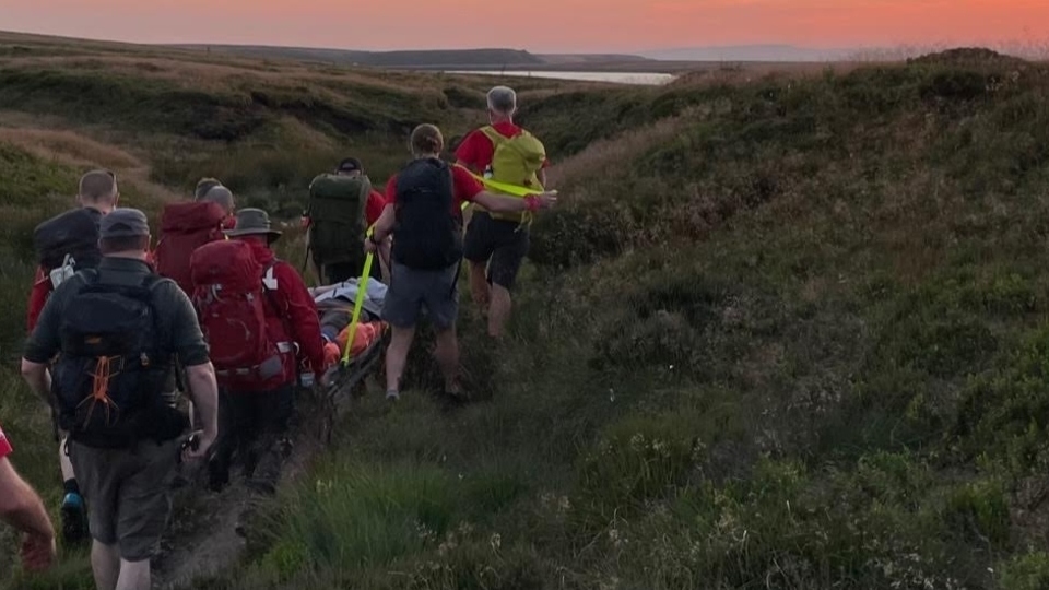 Oldham Mountain Rescue Team in action on Saturday.