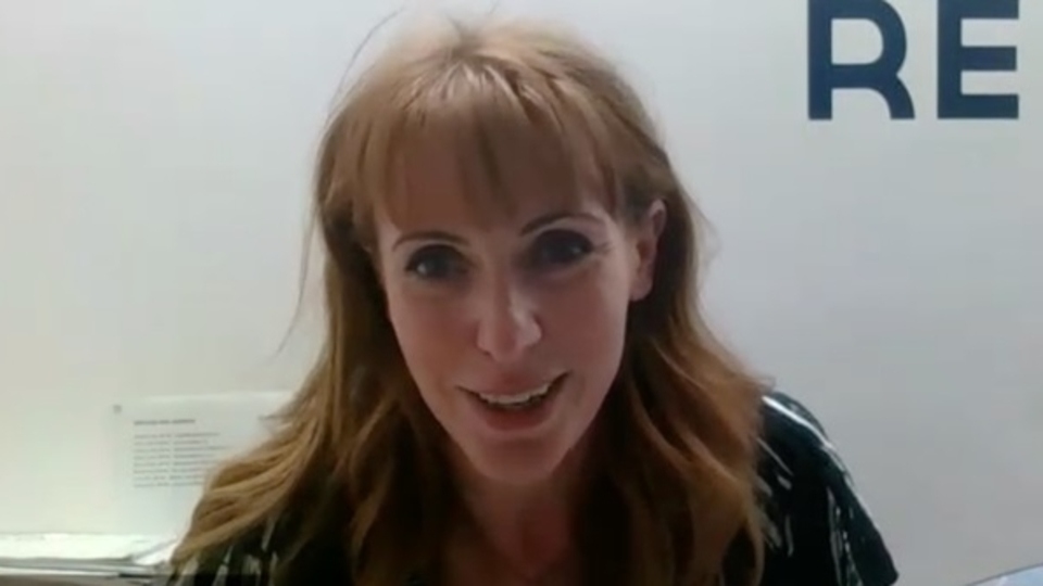 MP Angela Rayner taking part in the summer school via Zoom