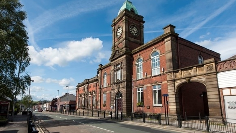 The historic Royton Town Hall building The historic Royton Town Hall building