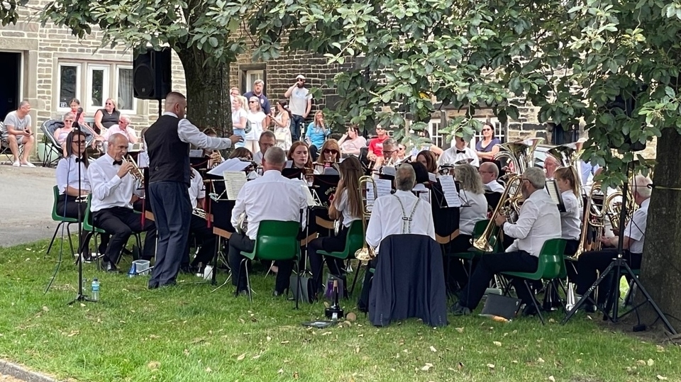 The Dobcross Silver Band in full flow yesterday. Picture by Aimee Belmore